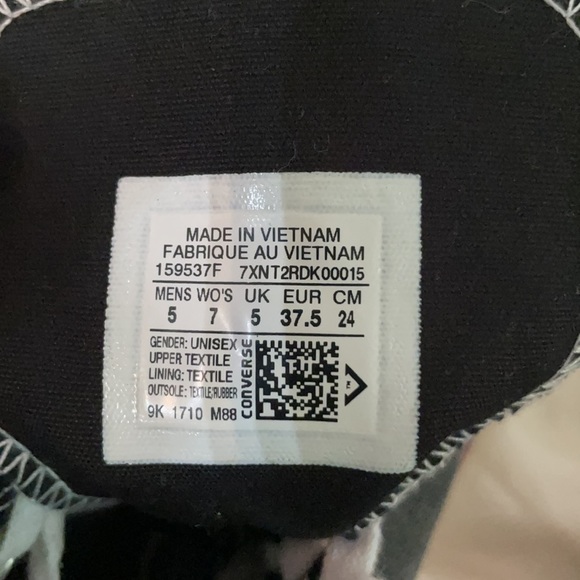 Converse Stone Wash Gray and Red Hi-Top - Picture 9 of 9